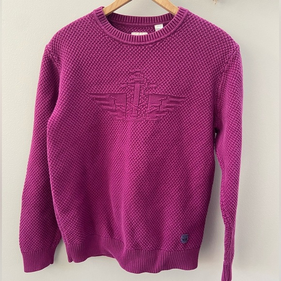 Dockers Cotton Magenta Textured Knit Crewneck Pullover - Picture 1 of 4